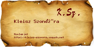 Kleisz Szonóra névjegykártya